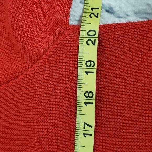 ELITEX New Zealand Fine Wool Blend Cardigan Red & Black with Suede Accents EUC - Picture 11 of 14